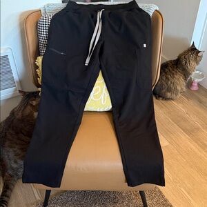 Figs Black Straight Leg Pants